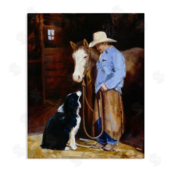 stupell industries Carolyne Hawley | Cowboy with Horse & Dog