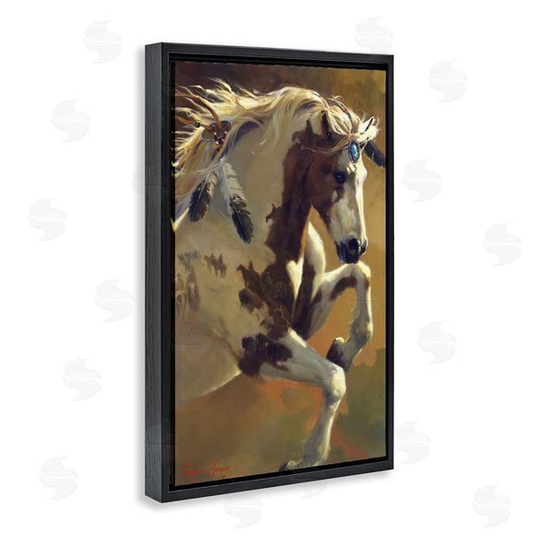 Stupell Industries Carolyne Hawley | Rearing Horse With Feather Adornments