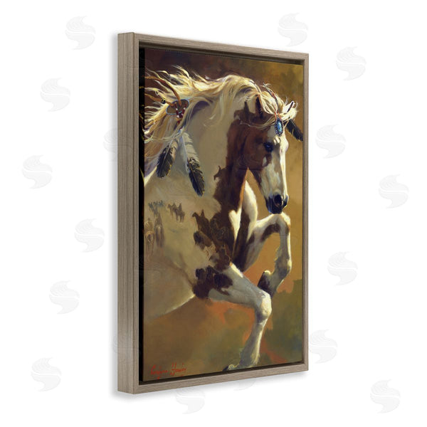 Stupell Industries Carolyne Hawley | Rearing Horse With Feather Adornments
