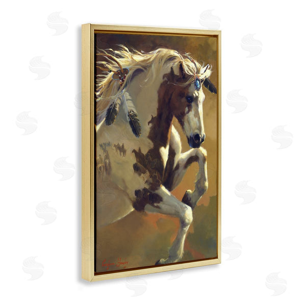 Stupell Industries Carolyne Hawley | Rearing Horse With Feather Adornments