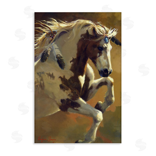 stupell industries Carolyne Hawley | Rearing Horse with Feather Adornments