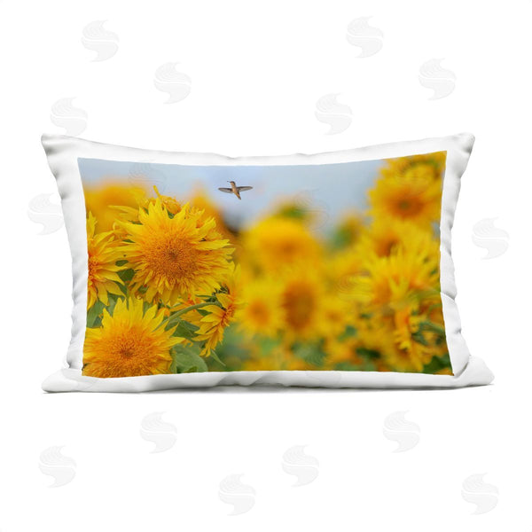 Stupell Industries Carrie Ann Grippo-Pike | Happy Hummingbird & Sunflowers Printed Throw Pillow