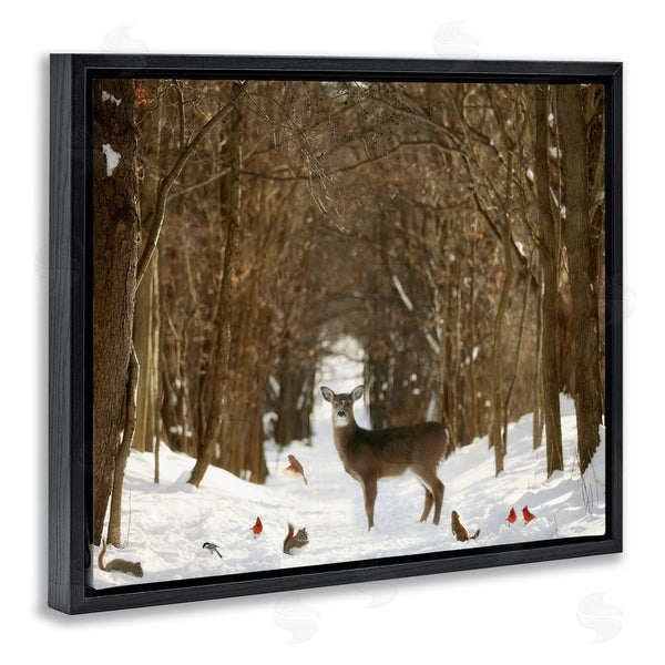 Stupell Industries Carrie Ann Grippo-Pike | Wild Forest Animals Gathered Amidst Snowy Trees Wall Art