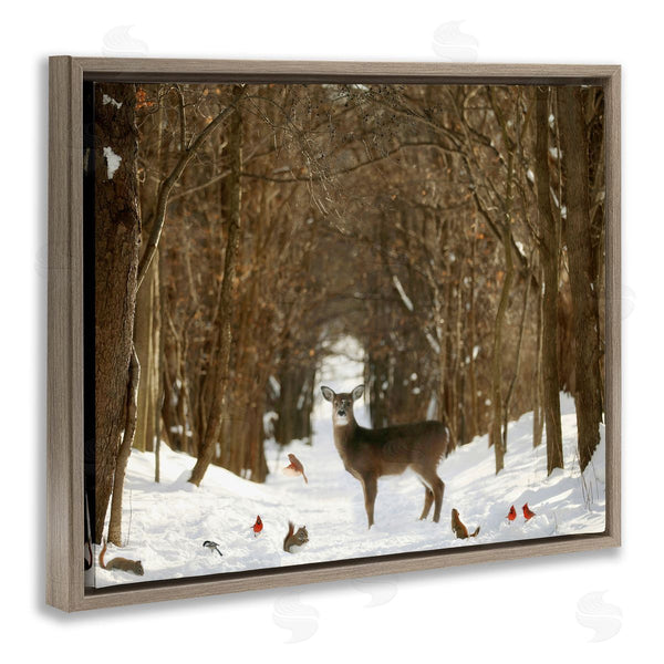 Stupell Industries Carrie Ann Grippo-Pike | Wild Forest Animals Gathered Amidst Snowy Trees Wall Art