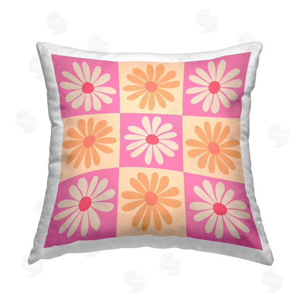 stupell industries Carrie Cantwell | Alternating Daisy Pattern Printed Throw Pillow