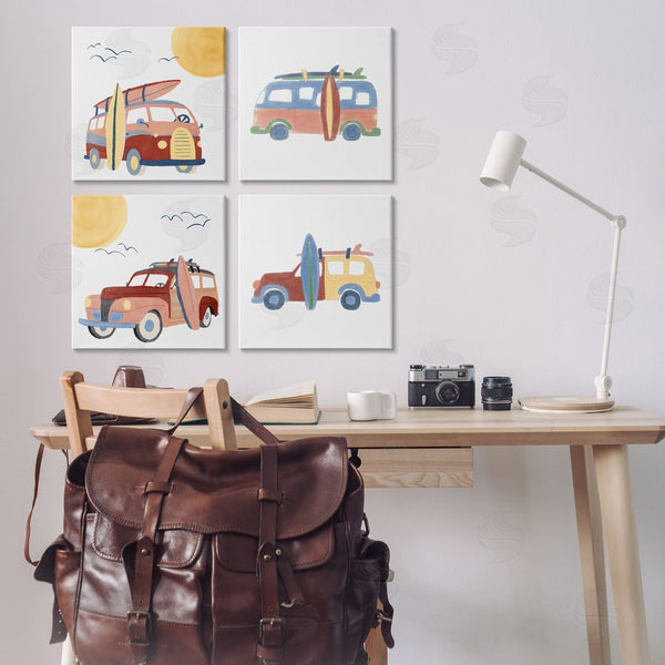 Stupell Industries Carrie Cantwell | Beach Surf Vehicles Wall Art