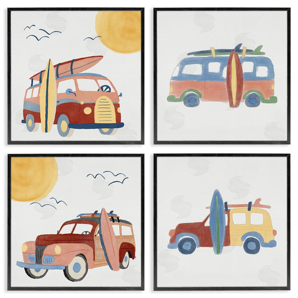 Stupell Industries Carrie Cantwell | Beach Surf Vehicles Wall Art