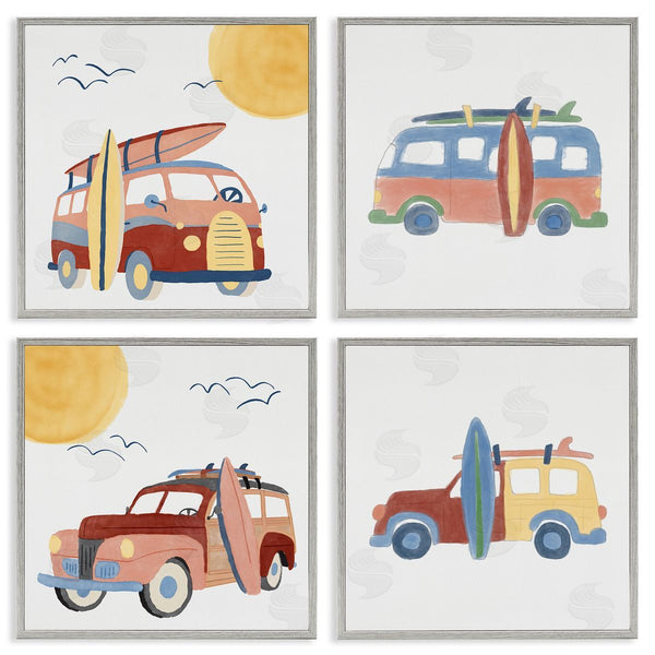Stupell Industries Carrie Cantwell | Beach Surf Vehicles Wall Art