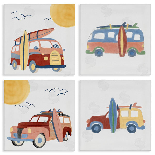 stupell industries Carrie Cantwell | Beach Surf Vehicles Wall Art