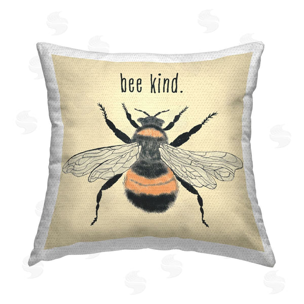 Stupell Industries Carrie Cantwell | Bee Kind Detailed Bumble Printed Throw Pillow