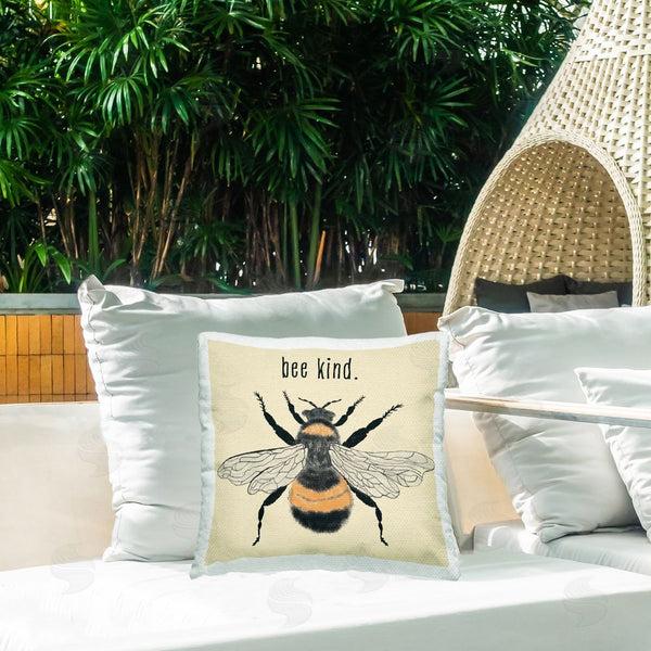 Stupell Industries Carrie Cantwell | Bee Kind Detailed Bumble Printed Throw Pillow