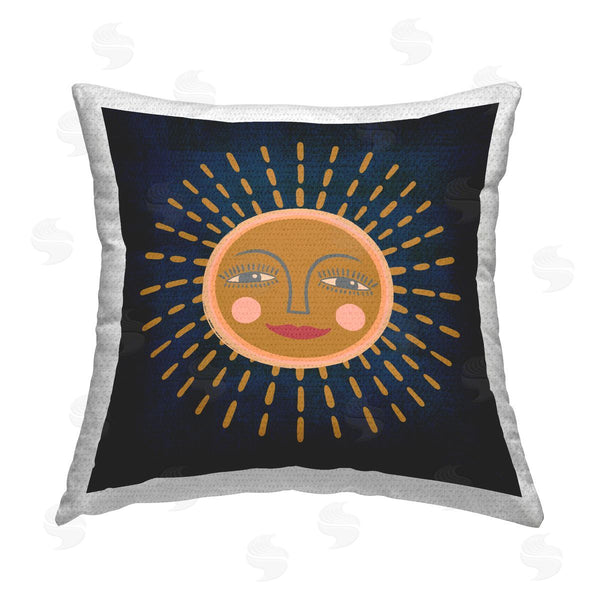 Stupell Industries Carrie Cantwell | Boho Smile Sun Printed Throw Pillow