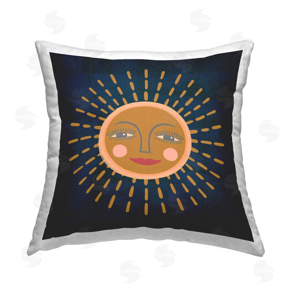 stupell industries Carrie Cantwell | Boho Smile Sun Printed Throw Pillow