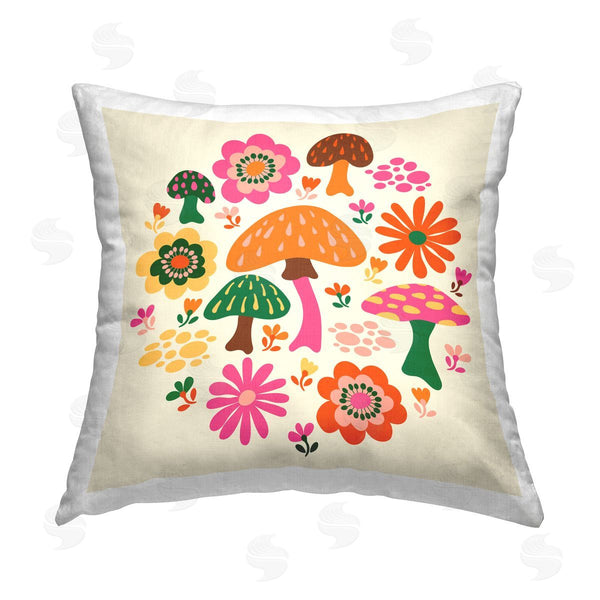 stupell industries Carrie Cantwell | Boho Woodland Flora Printed Throw Pillow