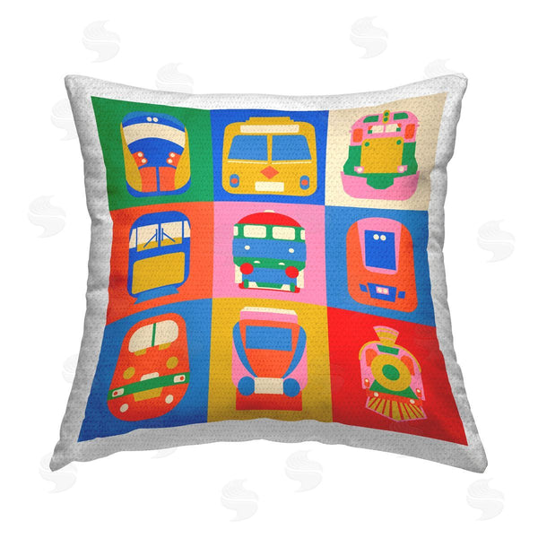 Stupell Industries Carrie Cantwell | Bold Public Transportation Printed Throw Pillow
