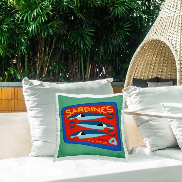 Stupell Industries Carrie Cantwell | Bold Sardines Can Printed Throw Pillow