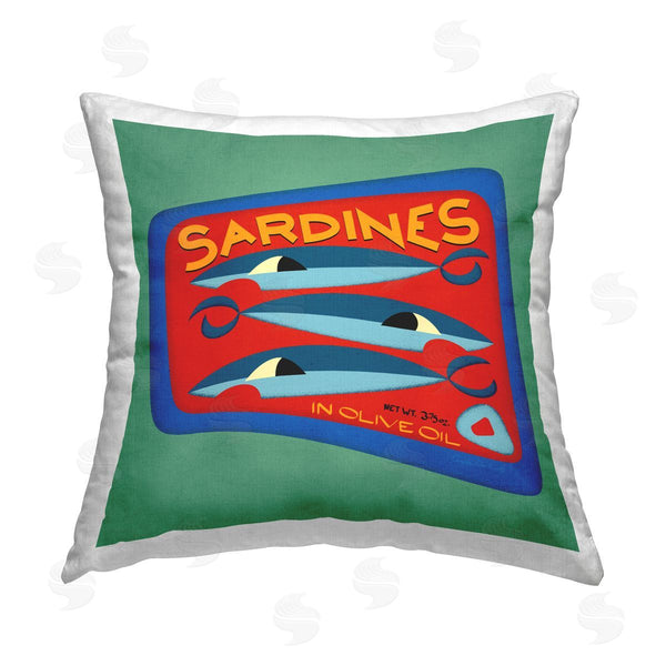 stupell industries Carrie Cantwell | Bold Sardines Can Printed Throw Pillow