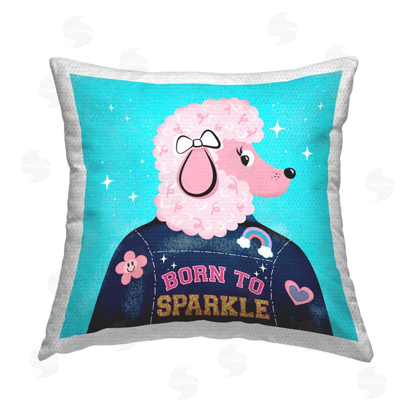 Stupell Industries Carrie Cantwell | Born To Sparkle Poodle Printed Throw Pillow