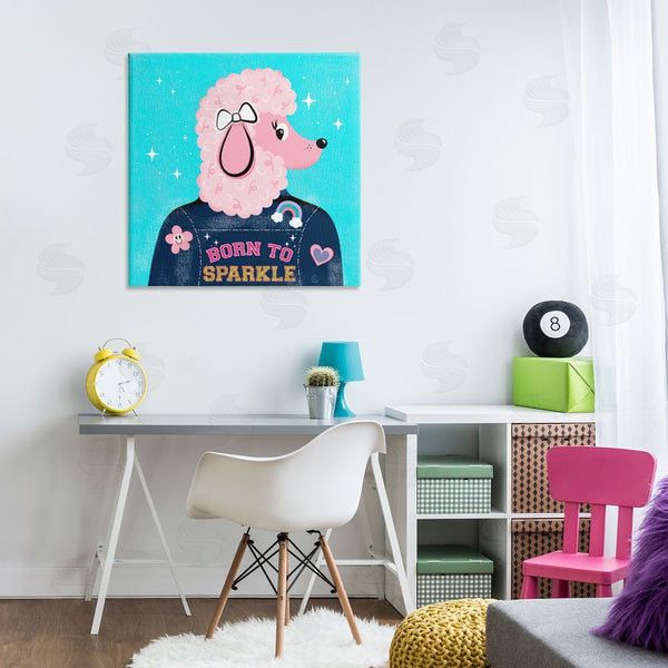 Stupell Industries Carrie Cantwell | Born To Sparkle Poodle Wall Art