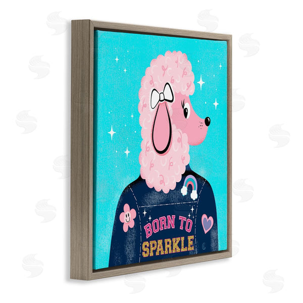 Stupell Industries Carrie Cantwell | Born To Sparkle Poodle Wall Art