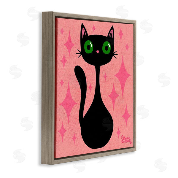 Stupell Industries Carrie Cantwell | Cat With Pink Diamonds Wall Art