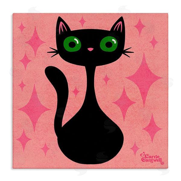 stupell industries Carrie Cantwell | Cat with Pink Diamonds Wall Art