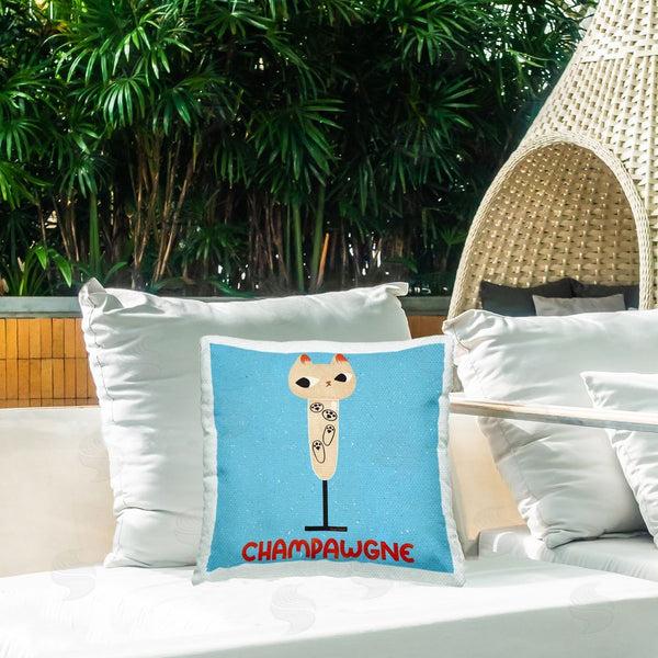 Stupell Industries Carrie Cantwell | Champawgne Feline Wine Printed Throw Pillow