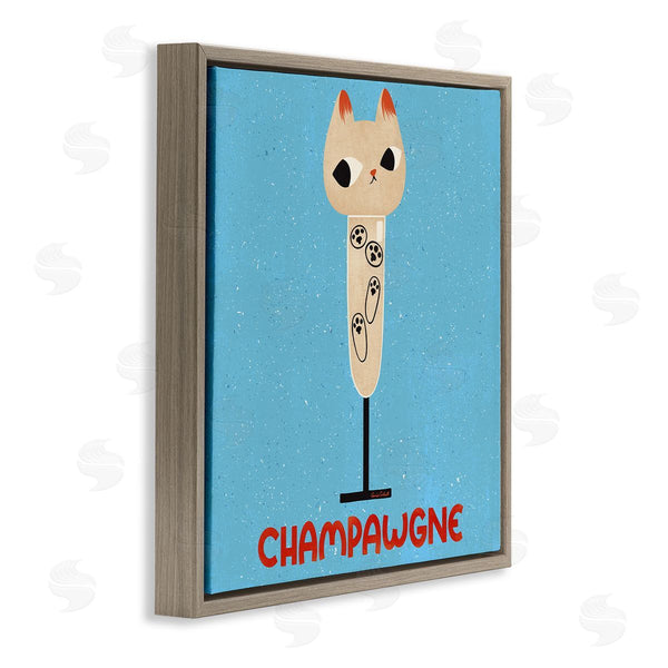 Stupell Industries Carrie Cantwell | Champawgne Feline Wine Wall Art