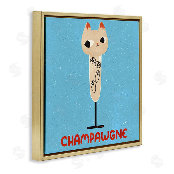 Stupell Industries Carrie Cantwell | Champawgne Feline Wine Wall Art