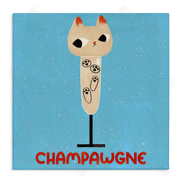 stupell industries Carrie Cantwell | Champawgne Feline Wine Wall Art