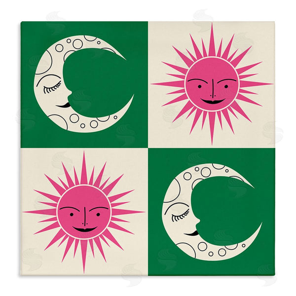 stupell industries Carrie Cantwell | Checkered Moon & Sun Wall Art
