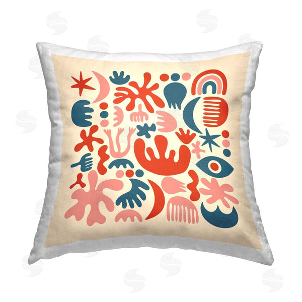 stupell industries Carrie Cantwell | Cute Cutout Shapes Printed Throw Pillow