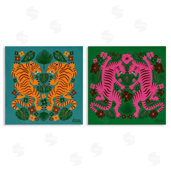 stupell industries Carrie Cantwell | Eclectic Twin Tigers Wall Art