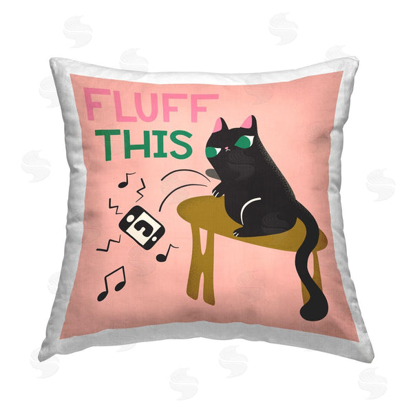 stupell industries Carrie Cantwell | Fluff This Angry Cat Printed Throw Pillow