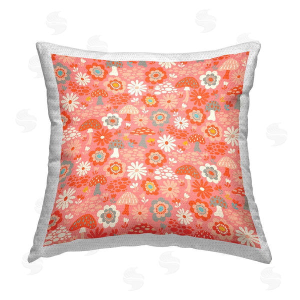 Stupell Industries Carrie Cantwell | Fun Cottage Florals Pattern Printed Throw Pillow