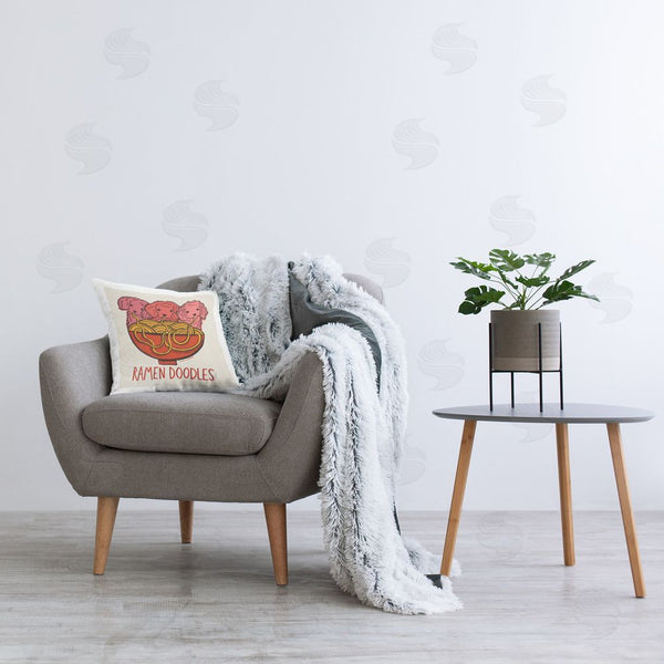 Stupell Industries Carrie Cantwell | Fun Ramen Dogs Printed Throw Pillow