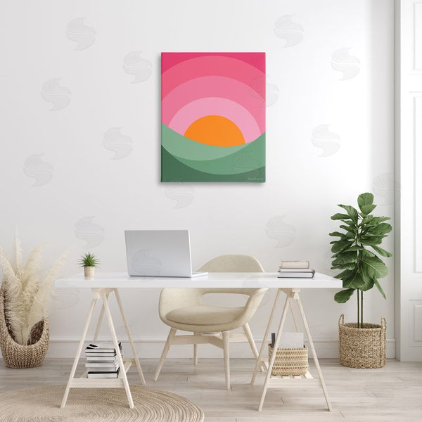 Stupell Industries Carrie Cantwell | Green & Pink Landscape Wall Art