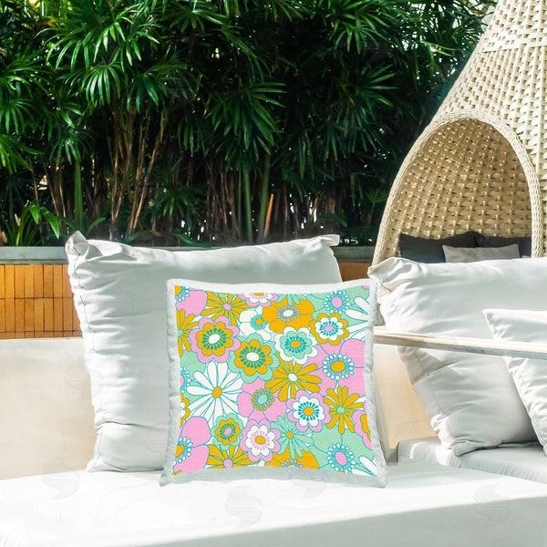 Stupell Industries Carrie Cantwell | Groovy Flower Pattern Printed Throw Pillow