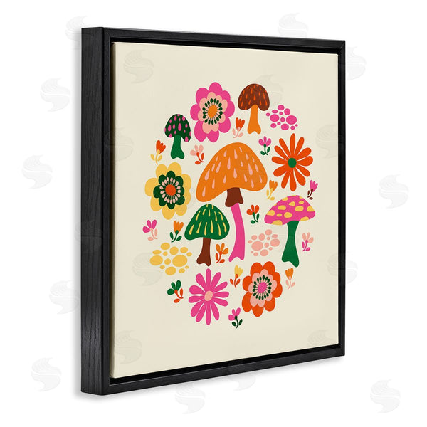 Stupell Industries Carrie Cantwell | Groovy Mushrooms & Daisies Wall Art