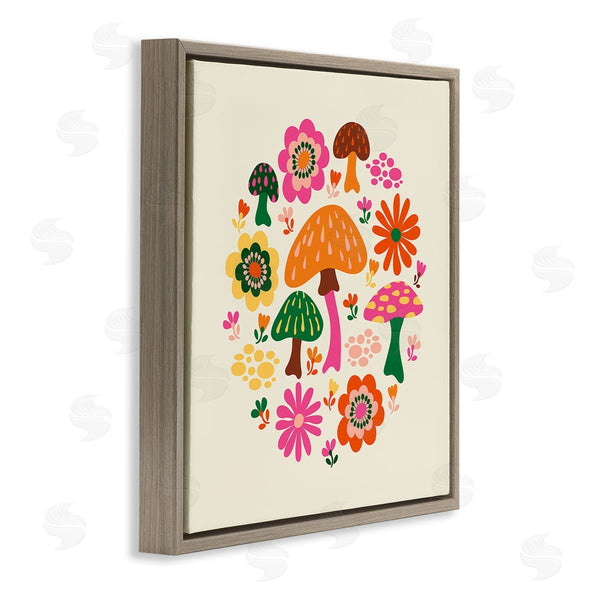 Stupell Industries Carrie Cantwell | Groovy Mushrooms & Daisies Wall Art