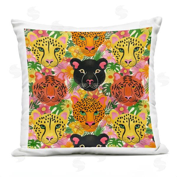 Stupell Industries Carrie Cantwell | Jungle Cats Wildlife Pattern Printed Throw Pillow