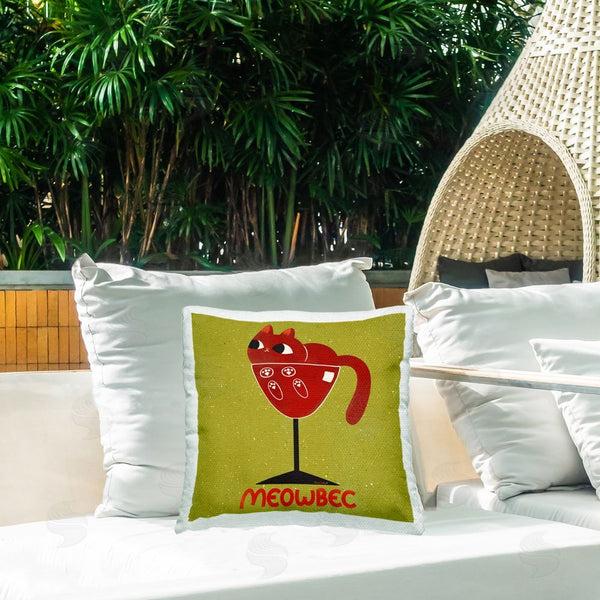 Stupell Industries Carrie Cantwell | Meowbec Cat Wine Printed Throw Pillow