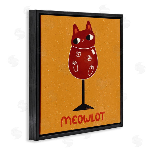 Stupell Industries Carrie Cantwell | Meowlot Cat Merlot Wall Art