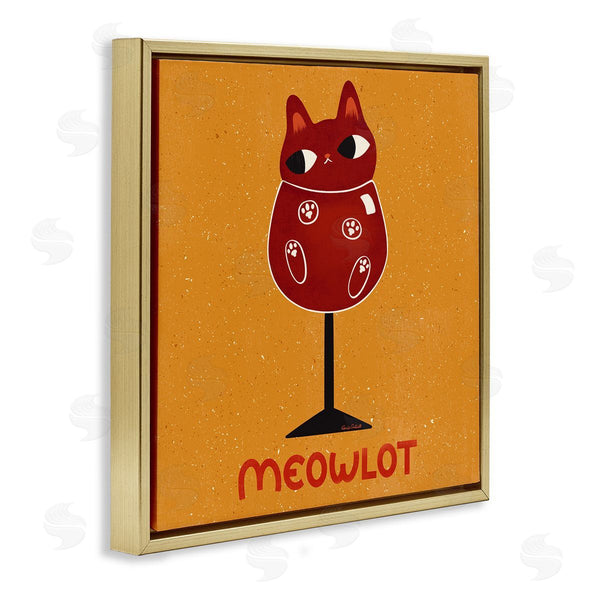 Stupell Industries Carrie Cantwell | Meowlot Cat Merlot Wall Art
