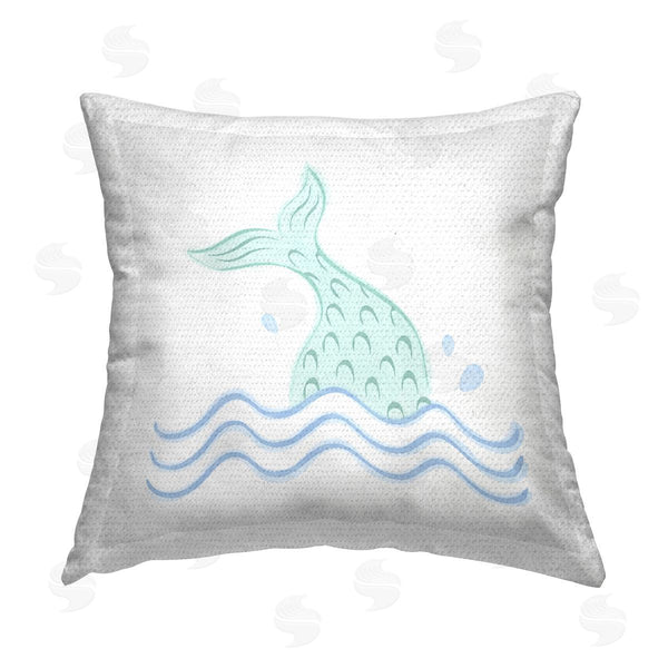 Stupell Industries Carrie Cantwell | Mermaid Tail In Water Printed Throw Pillow