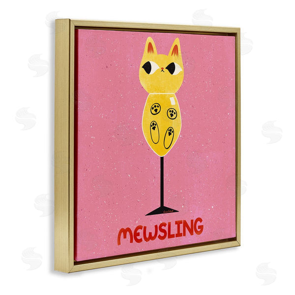 Stupell Industries Carrie Cantwell | Mewsling Cat Wine Wall Art