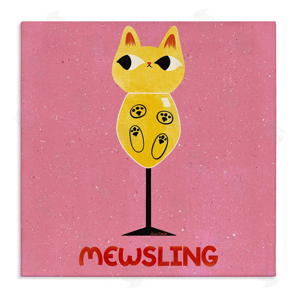 stupell industries Carrie Cantwell | Mewsling Cat Wine Wall Art