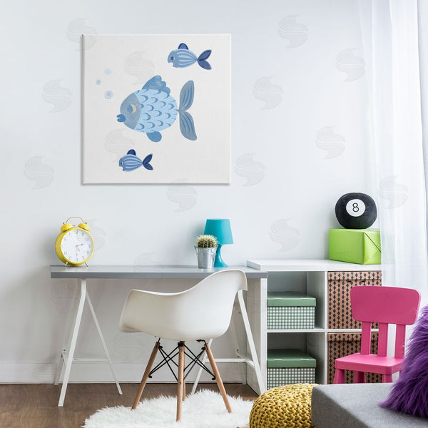 Stupell Industries Carrie Cantwell | Minimal Blue Fish Wall Art