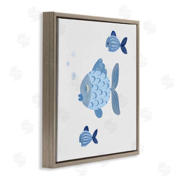 Stupell Industries Carrie Cantwell | Minimal Blue Fish Wall Art
