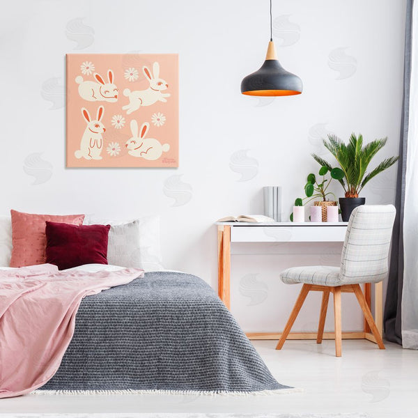 Stupell Industries Carrie Cantwell | Minimal Rabbits Pattern Wall Art